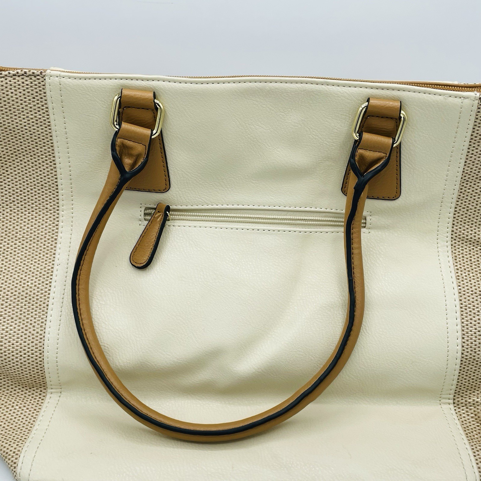 Apt. 9 Womens Handbag Beige Large Purse Shoulder Bag Zip Side Pockets
