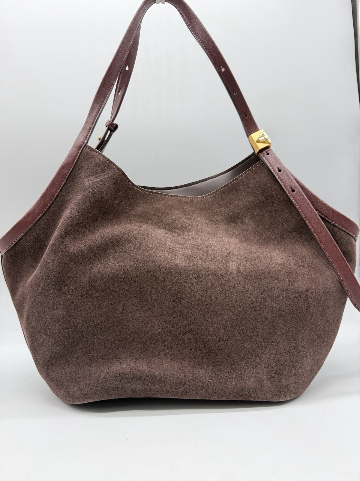KATE SPADE NY Deco suede extra large tulip tote bag + Dust bag Hot Fudge/ Brown