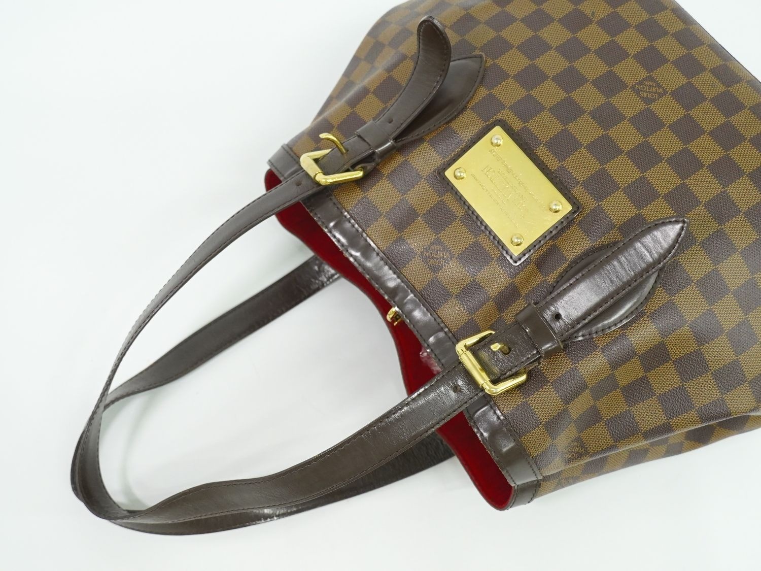 Auth LOUIS VUITTON Damier Hampstead GM Tote Bag Brown N51203 from Japan USED