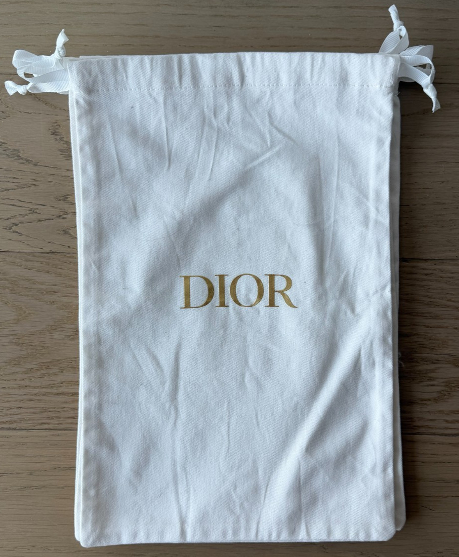 Lot of 4 Authentic Dior Dust Bags White w/ Gold Logo Approx 13×9 in