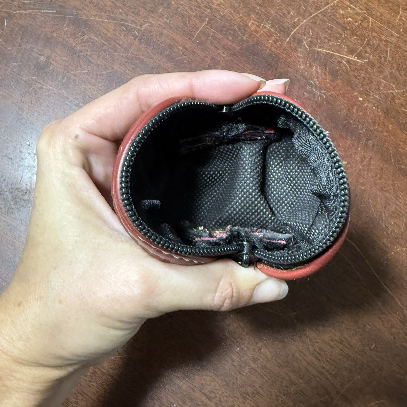 Small Embroidered Zipper Coin Purse Pouch Faux Leather Back Unbranded Cute