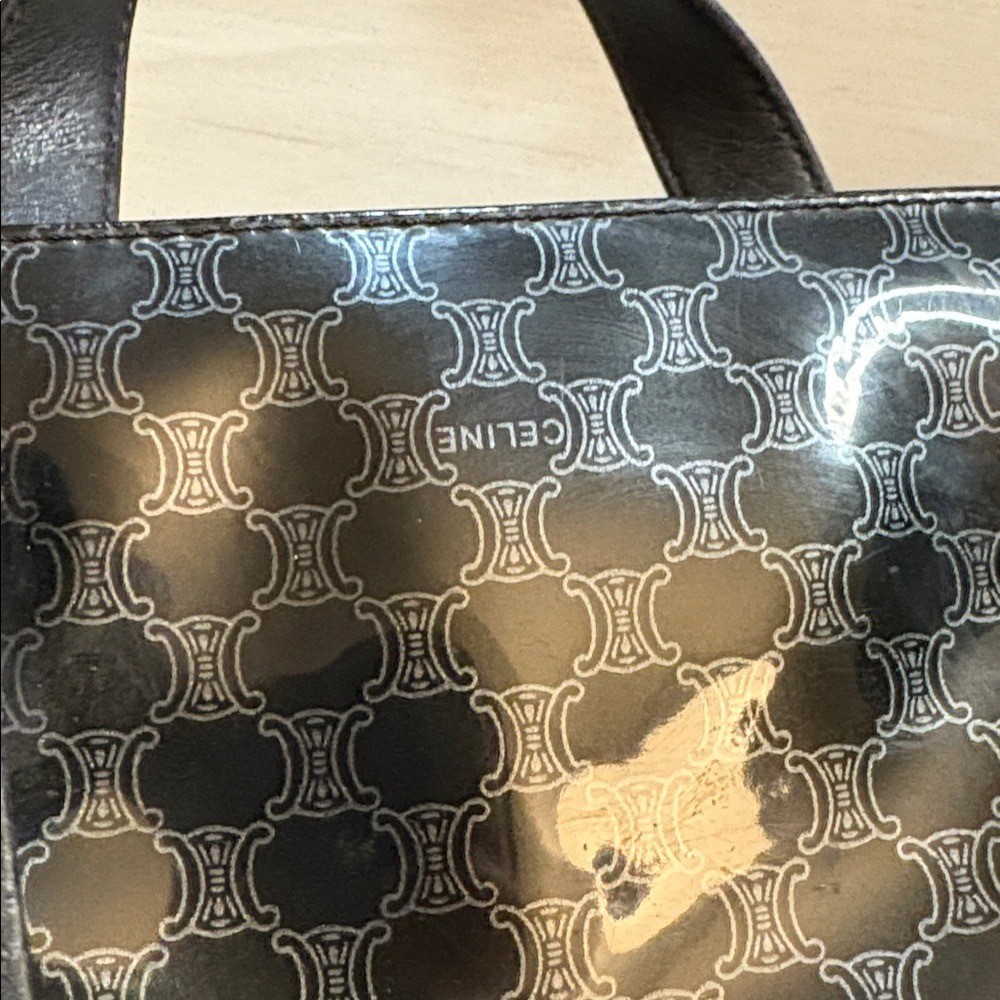Vintage Celine Macadam PVC Mini Tote – Black 11″x7″x3″