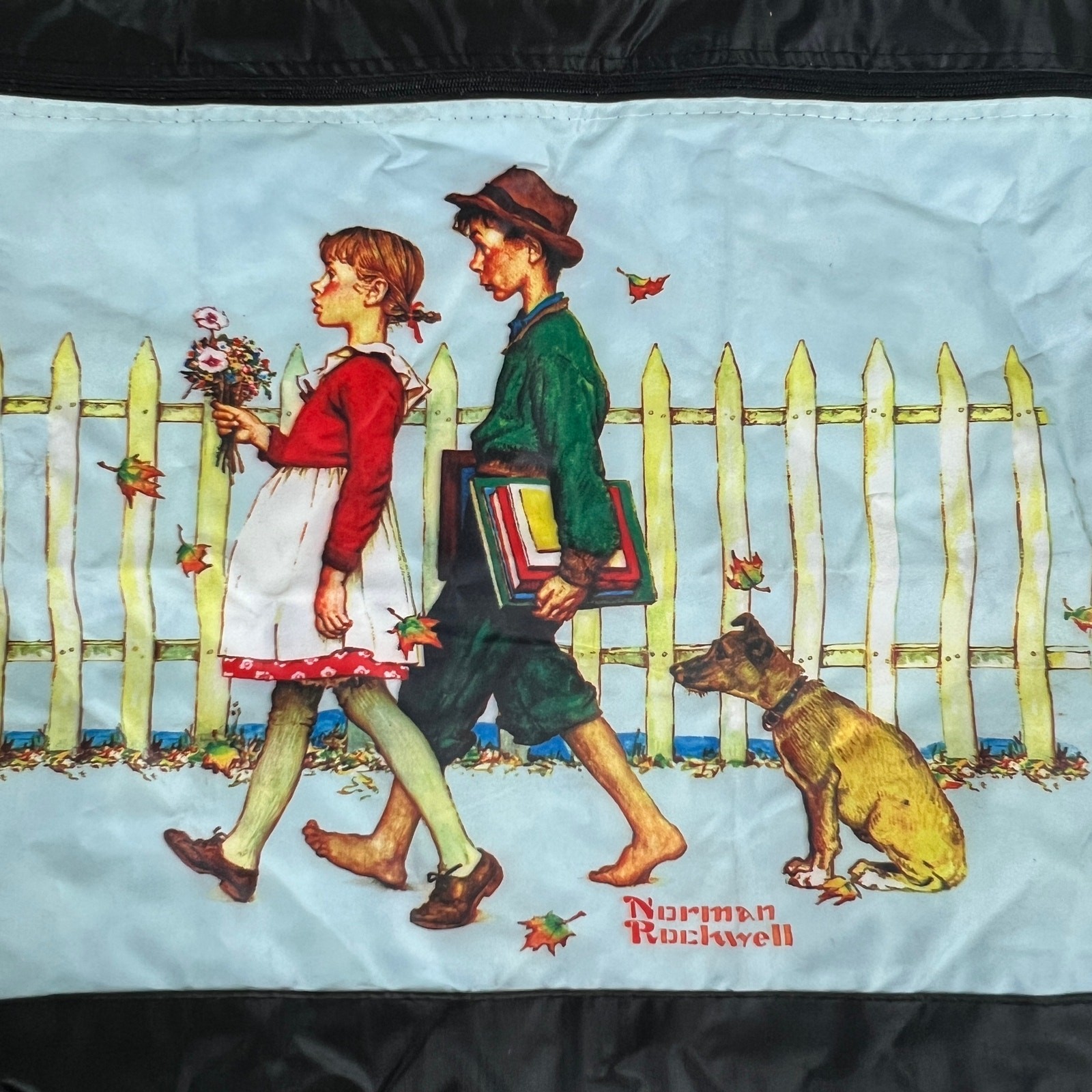 Normal Rockwell Young Love Walking To School Reusable Shopping Tote Bag