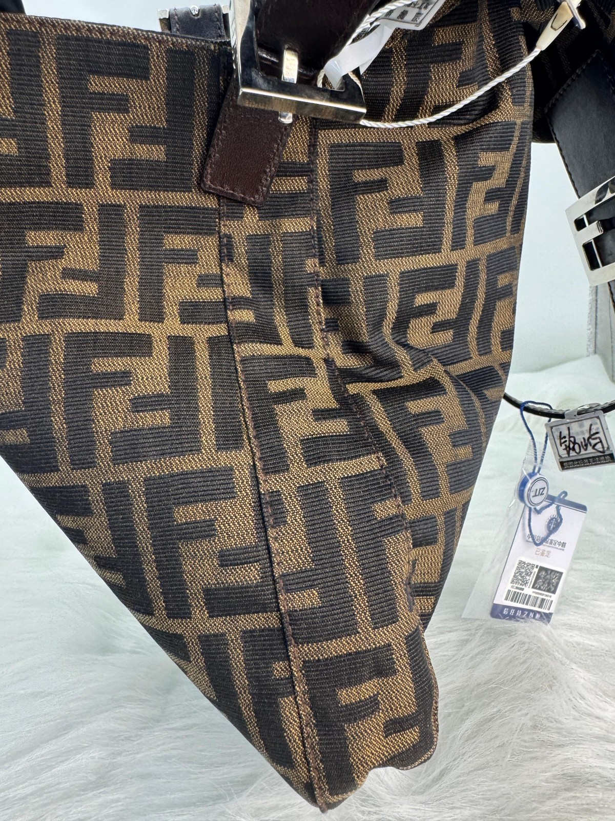 Fendi Zucca FF Monogram Canvas Flap Messenger Crossbody Shoulder Bag TS26060301