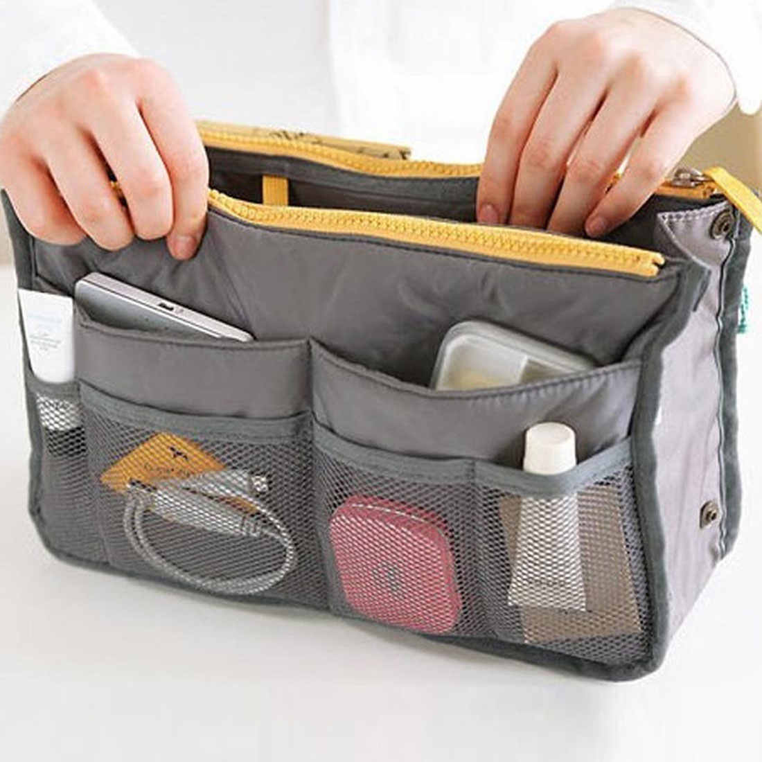 Women Insert Purse Portable Storage Handbag Organizer Travelling Cosmetic Bag US
