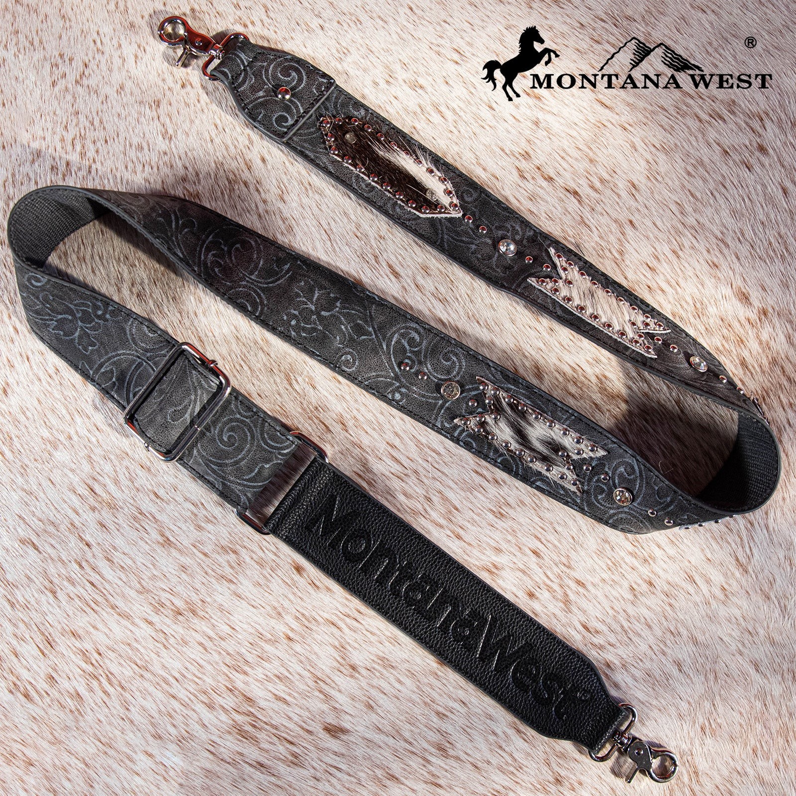 Montana West Western Guitar Style Tooled Crossbody Strap