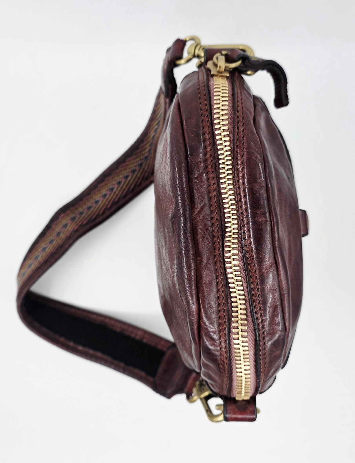 NEW Campomaggi Centarius Purple Brown Leather Crossbody Shoulder Bag + 3 STRAPS