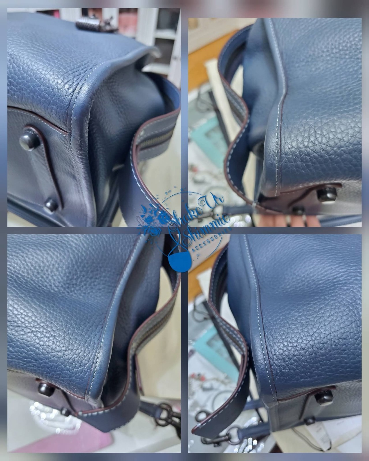 COACH ROGUE 36 Colorblock 1941 Snakeskin EXOTIC Satchel 58965 DENIM W/TAGS RARE❤