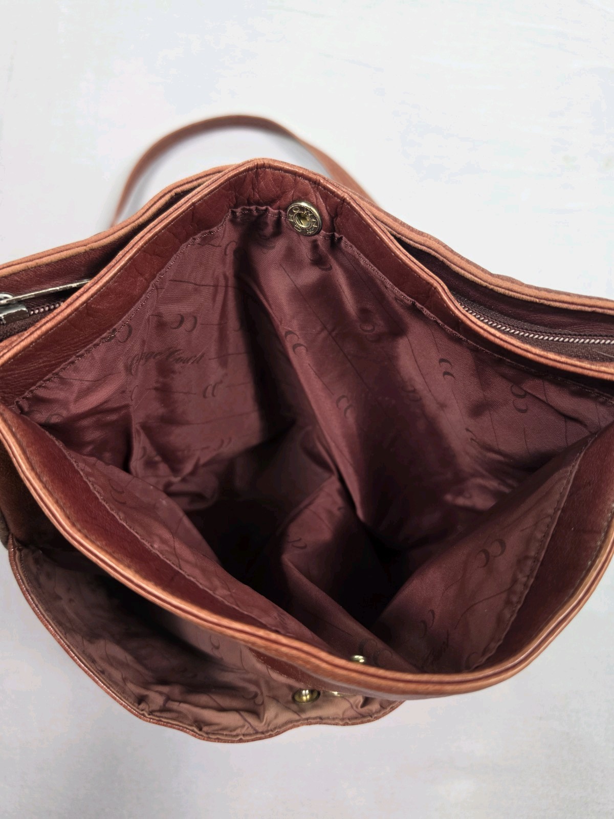 Vintage Red-Brown Leather Crossbody Bag Adjustable Strap Genuine Leather AS-IS