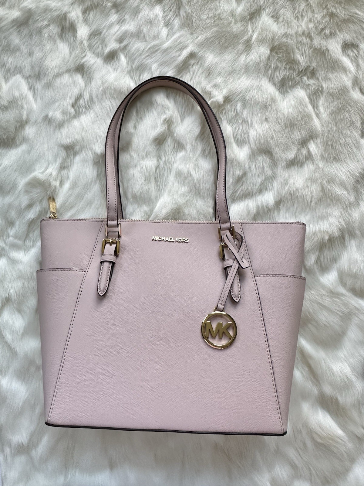 Michael Kors Charlotte Large Top Zip Tote – Powder Blush