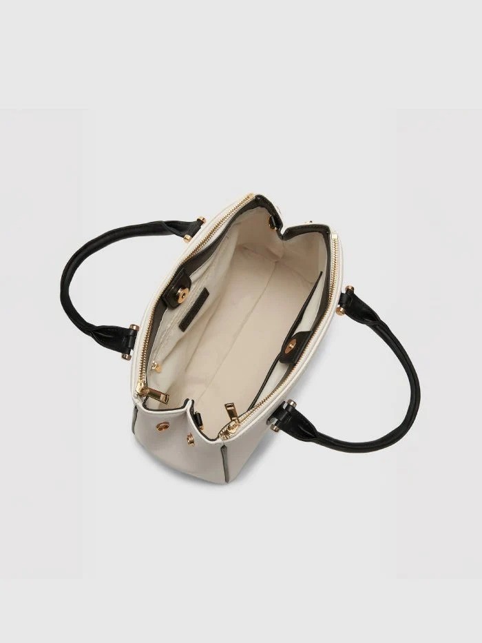 Stylish Two-Tone Handbag with Shoulder Strap – Elegant Satchel for Women