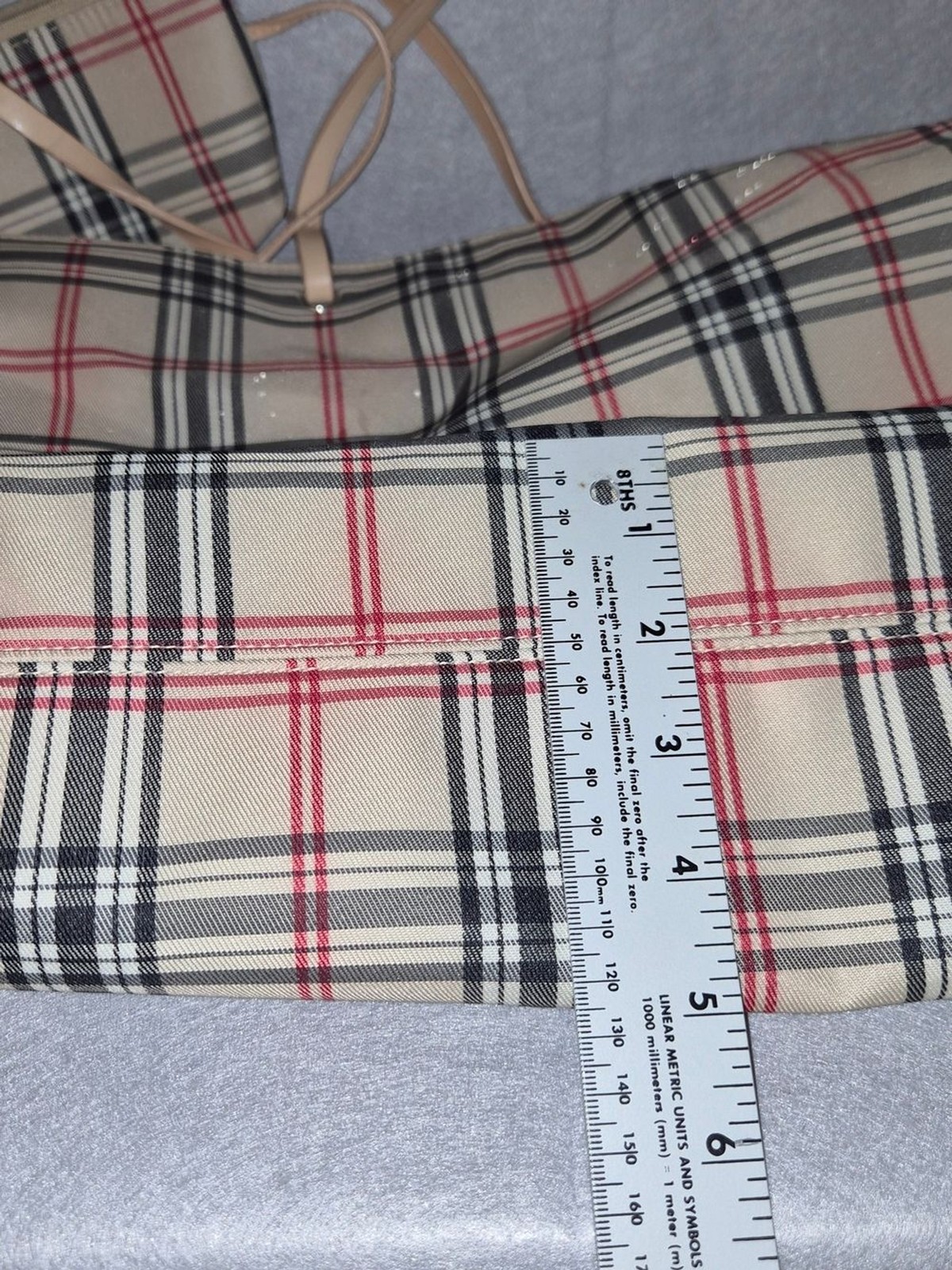 Amanda Smith Plaid Reversible Tote Bag with Matching Zip Pouch