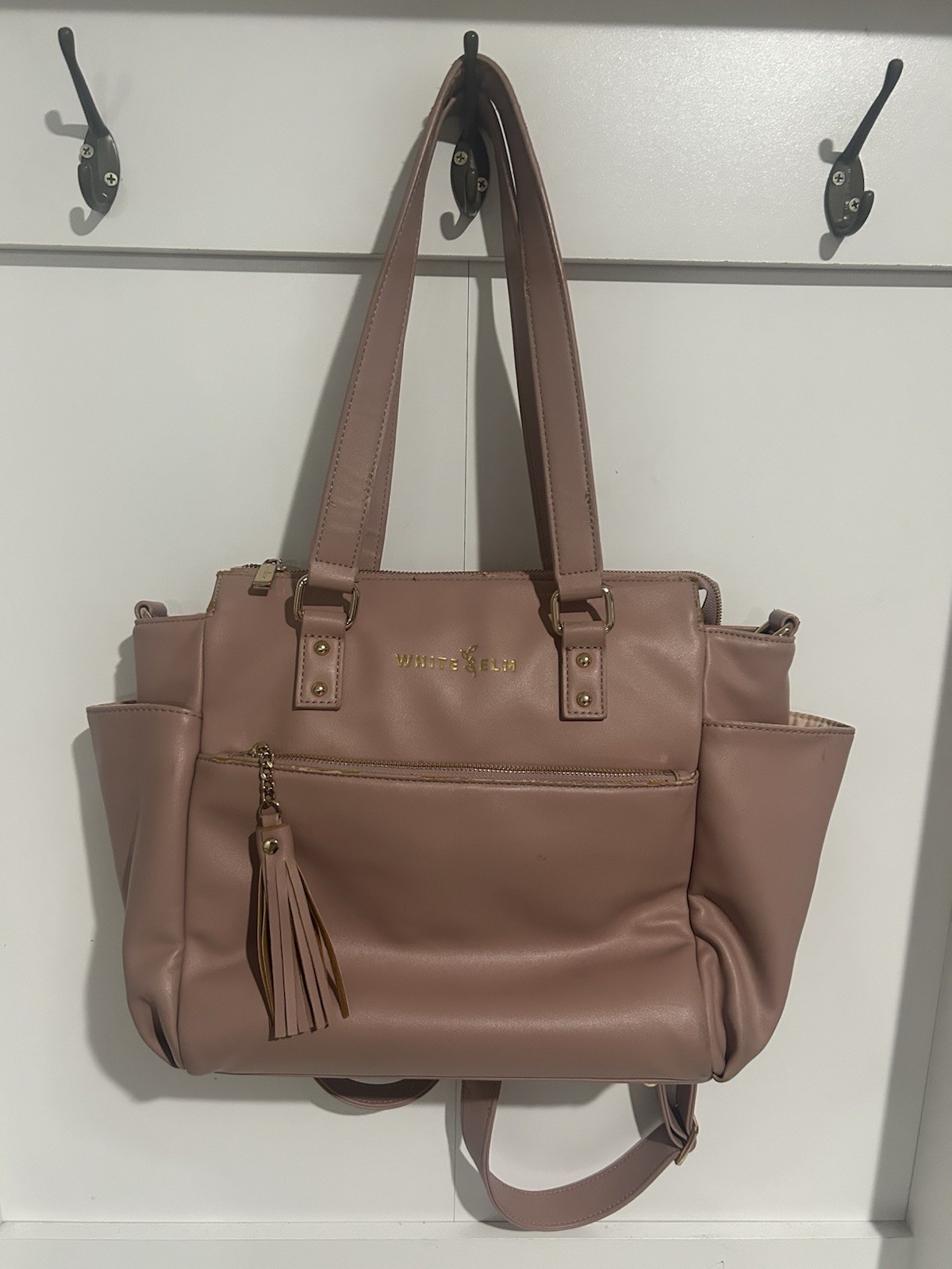 GEMINI CONVERTIBLE BACKPACK/Diaperbag White Elm – DUSTY ROSE