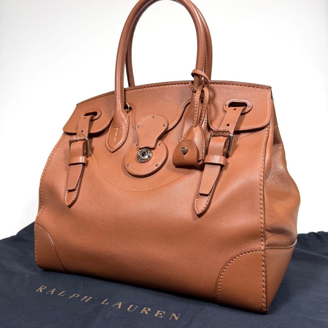 Ralph Lauren Soft Ricky Leather Handbag, Camel #QY006Y