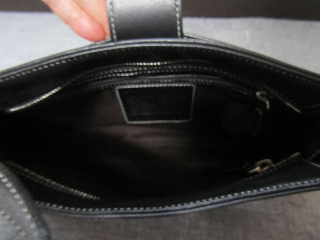 Authentic COACH Leather Mini Bag Black 15cm x 28cm Womens Shoulder Bag