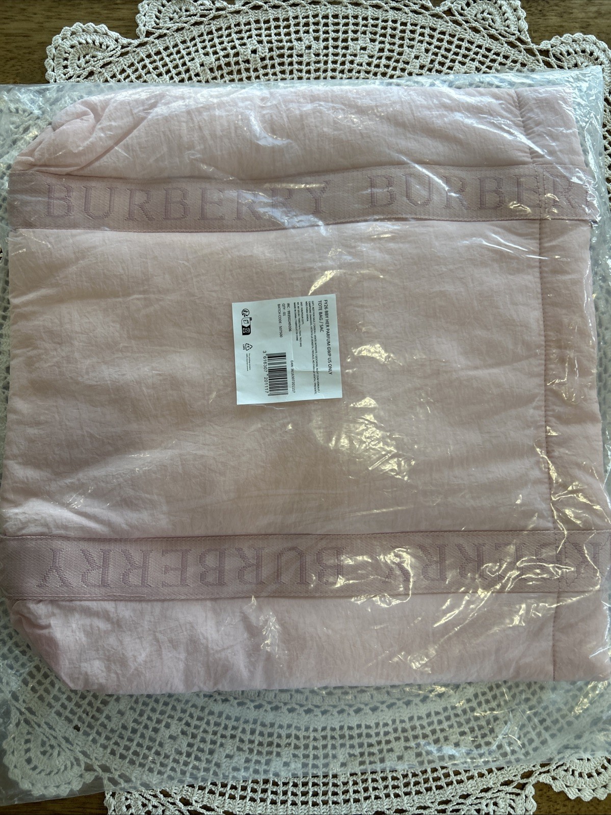 BURBERRY Large Pink Tote Bag 16″x16″ ~BRAND NEW IN PACKAGE AUTHENTIC