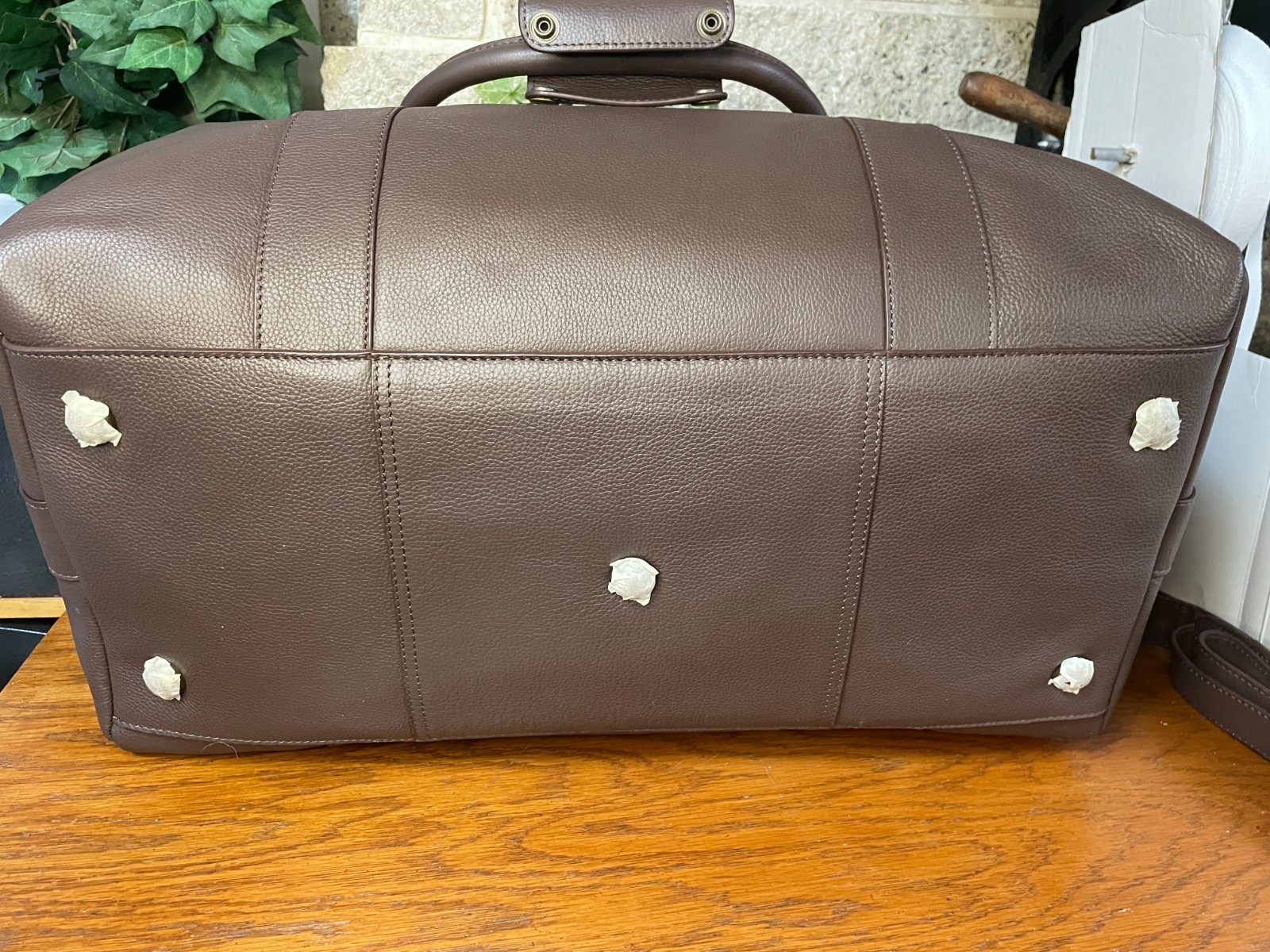 NWT QUINCE NAPPA LEATHER DUFFLE TRAVEL DUFFEL BAG TRAVEL CARRYON MSRP $208