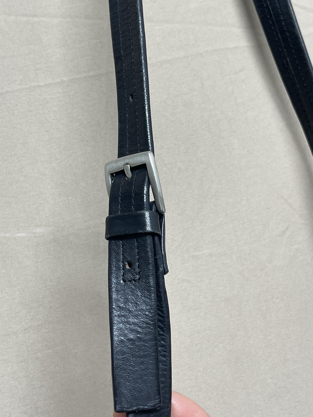 Nine West Black Glaze Genuine Leather Flap Crossbody/Shoulder Bag Handbag Purse