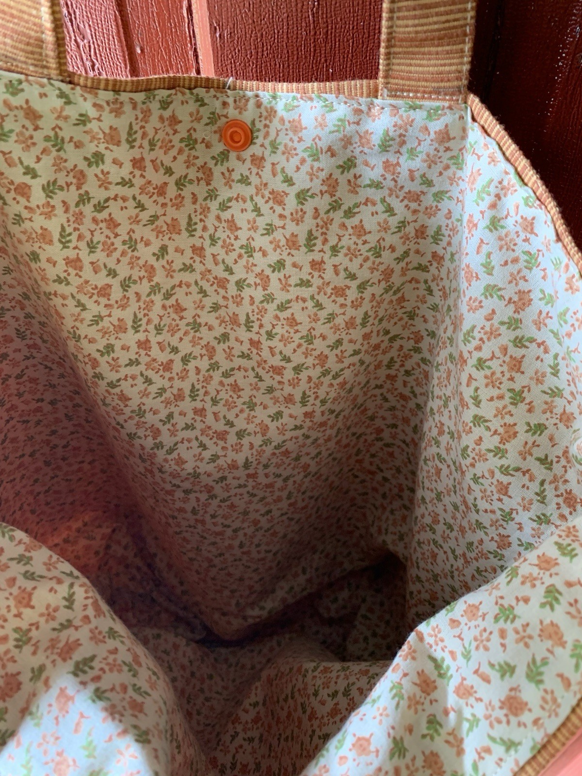 Orange & Tan Cotton Tote