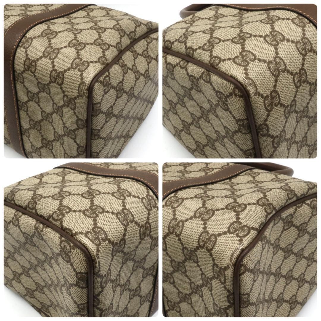 Gucci PVC canvas leather handbag, brown.