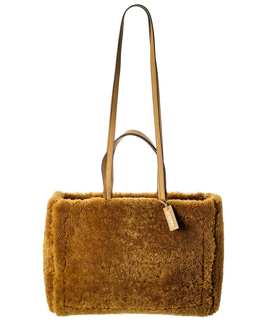 Jacquemus Le Cabas Neve Large Wool & Leather Tote Women’s Green
