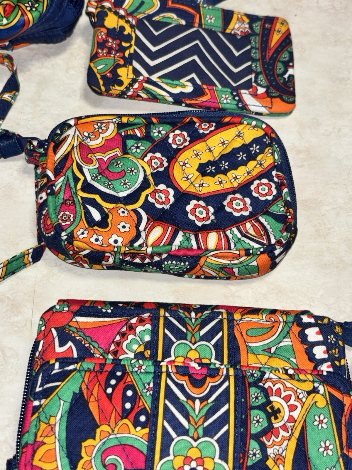 Vera Bradley REVERSIBLE Purse Tote Venetian Paisley Pattern Blue Quilted Others