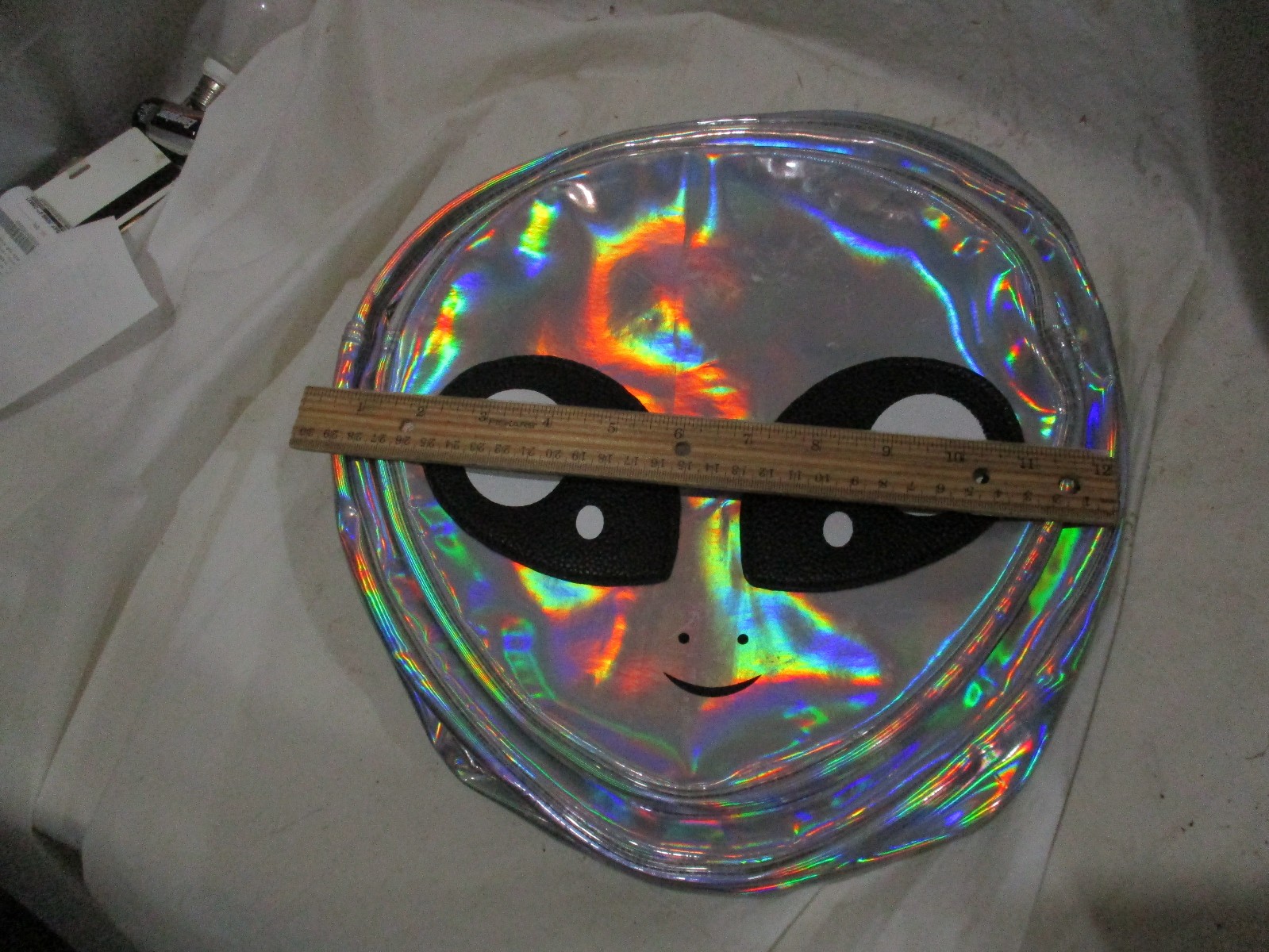 Iridescent alien backpack (approx Size: 12″x12″x3.5″in)
