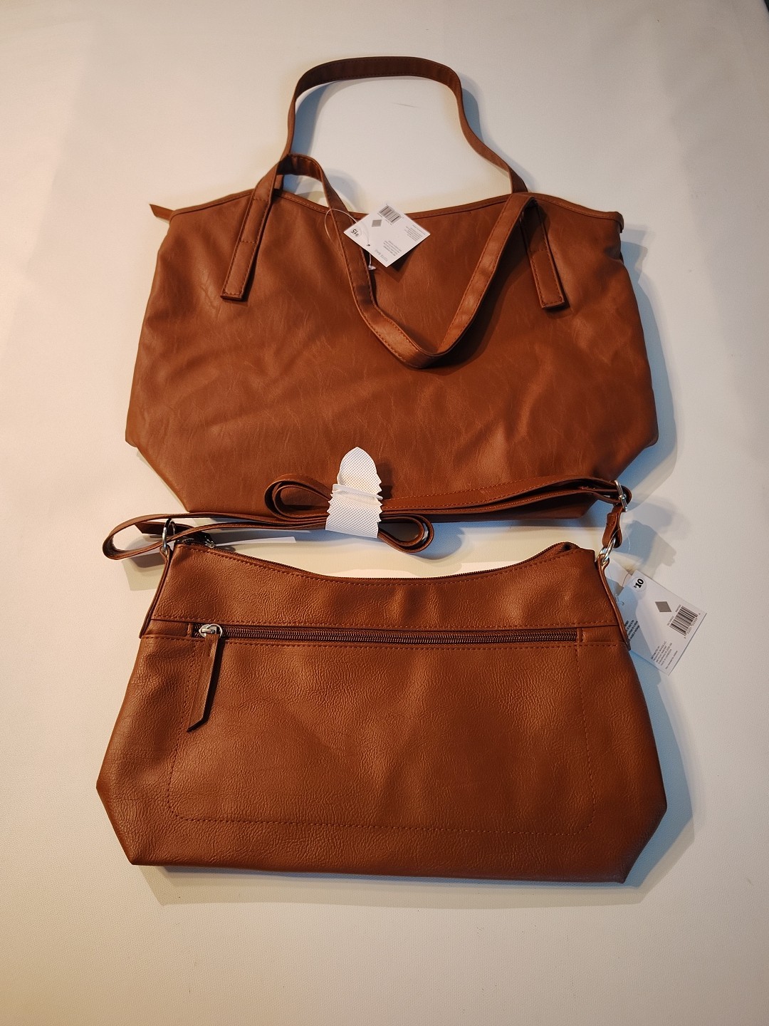 Set Of 2 Just Be Brown Purses. Tote Bag And A Hobo Bag