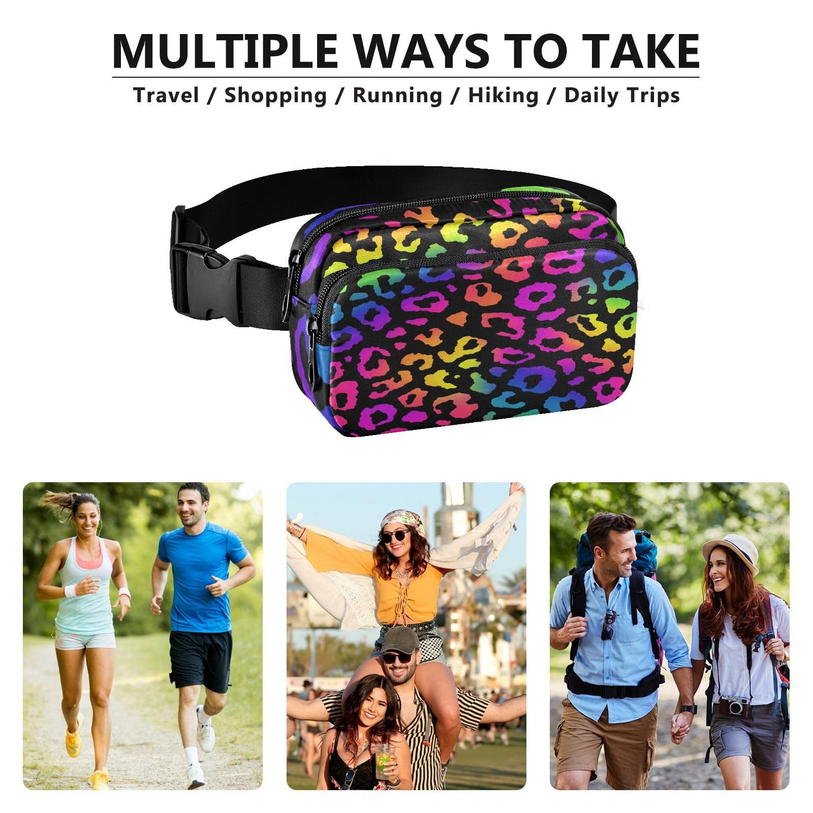 Leopard Print Belt Bag Fanny Pack Crossbody Travel Waist Pouch
