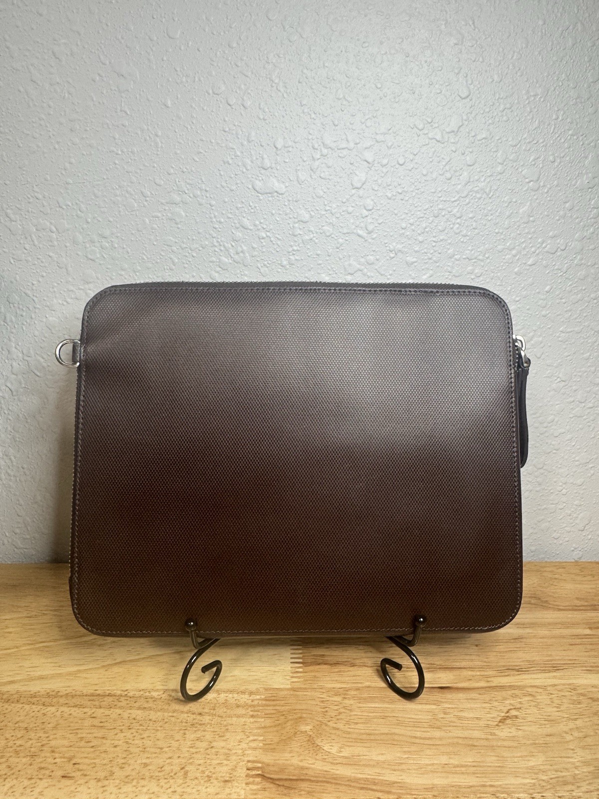 TUMI Slim Zip Top Crossbody for iPad Tablet Brown Leather Case Crossbody
