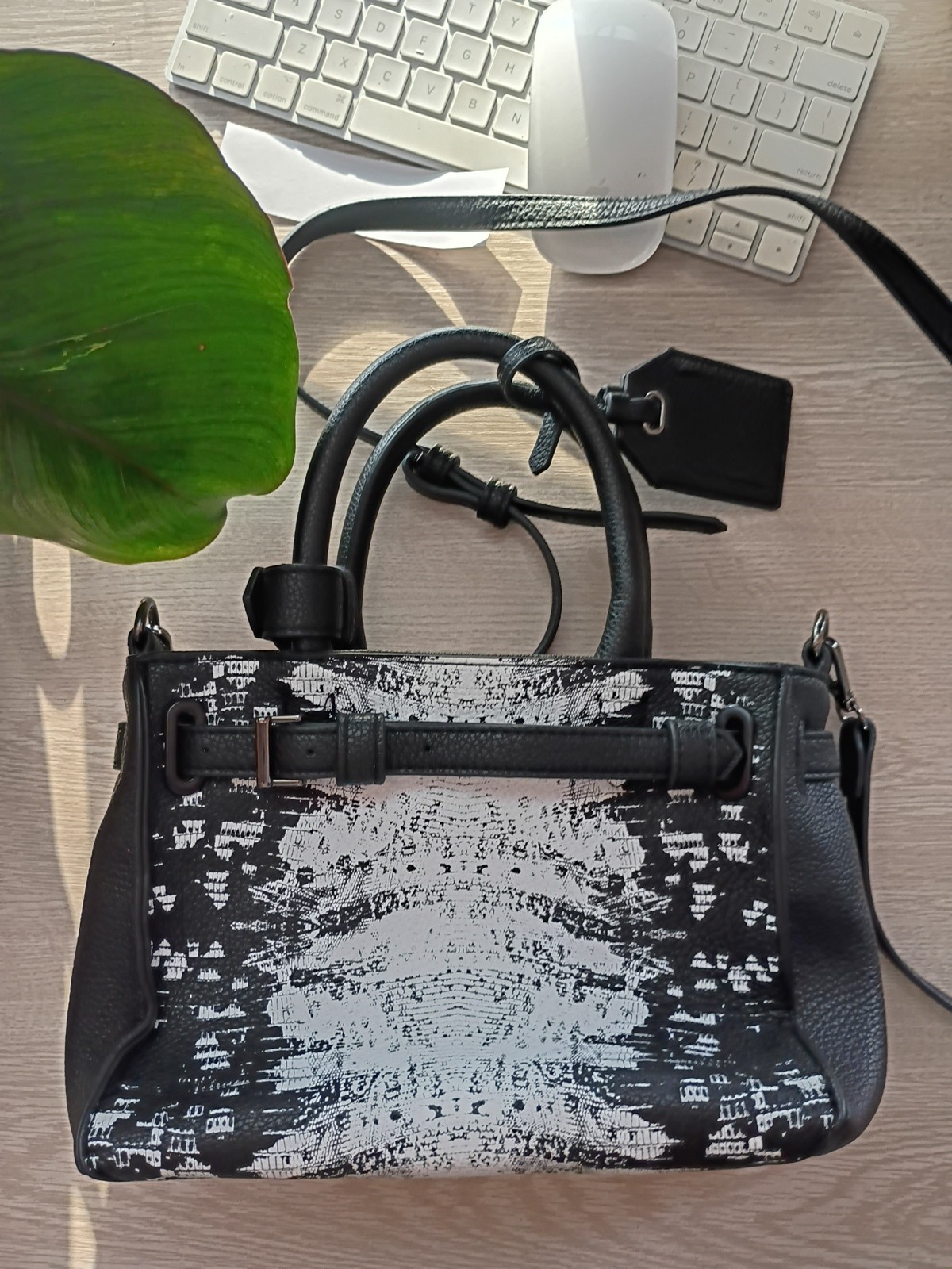 Reed Satchel Handbag Crossbody NWT White & Black Fast Shipping
