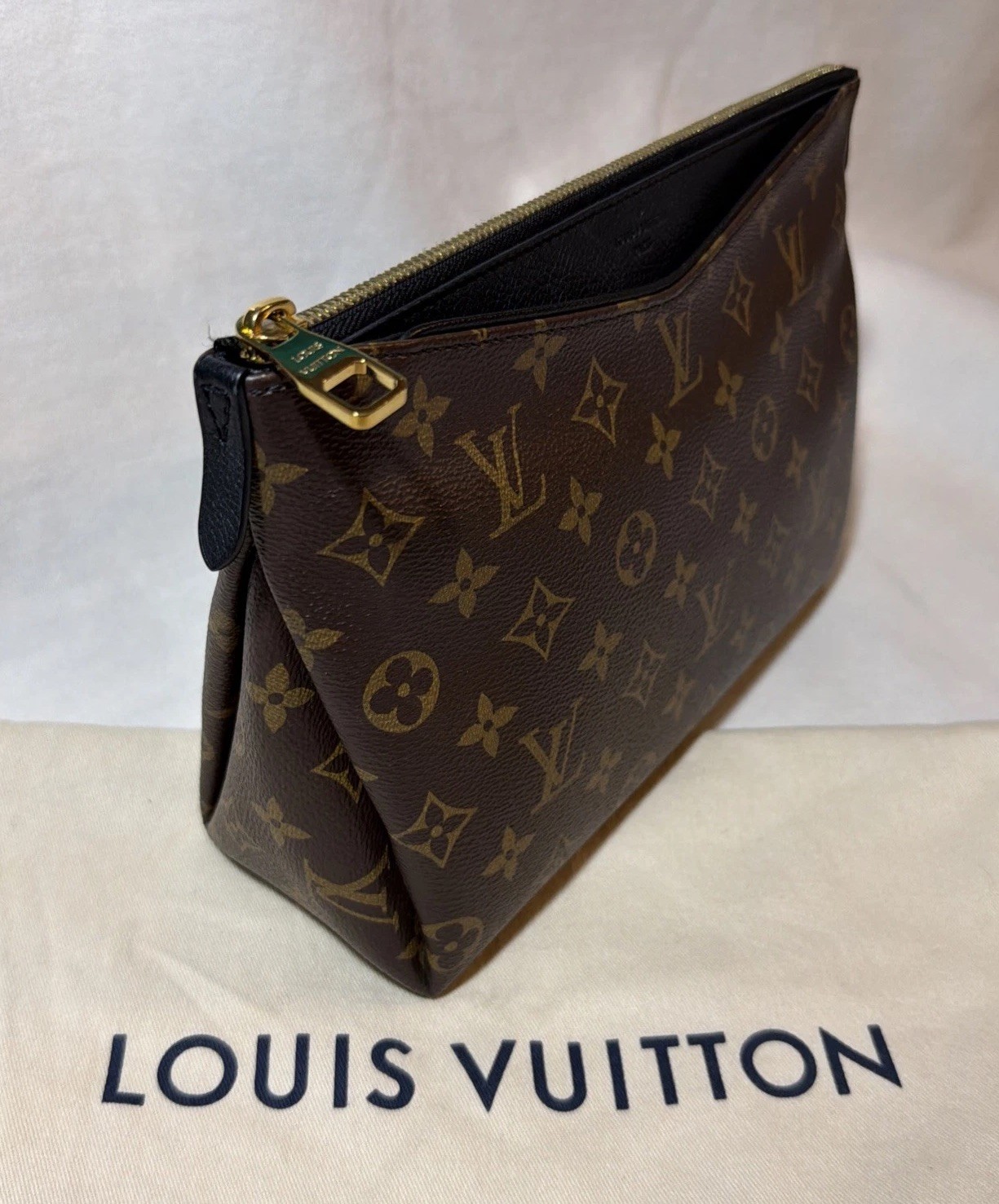 Louis Vuitton Monogram Canvas & Leather Cosmetic Bag ~ Clutch Pallas Beauty Case