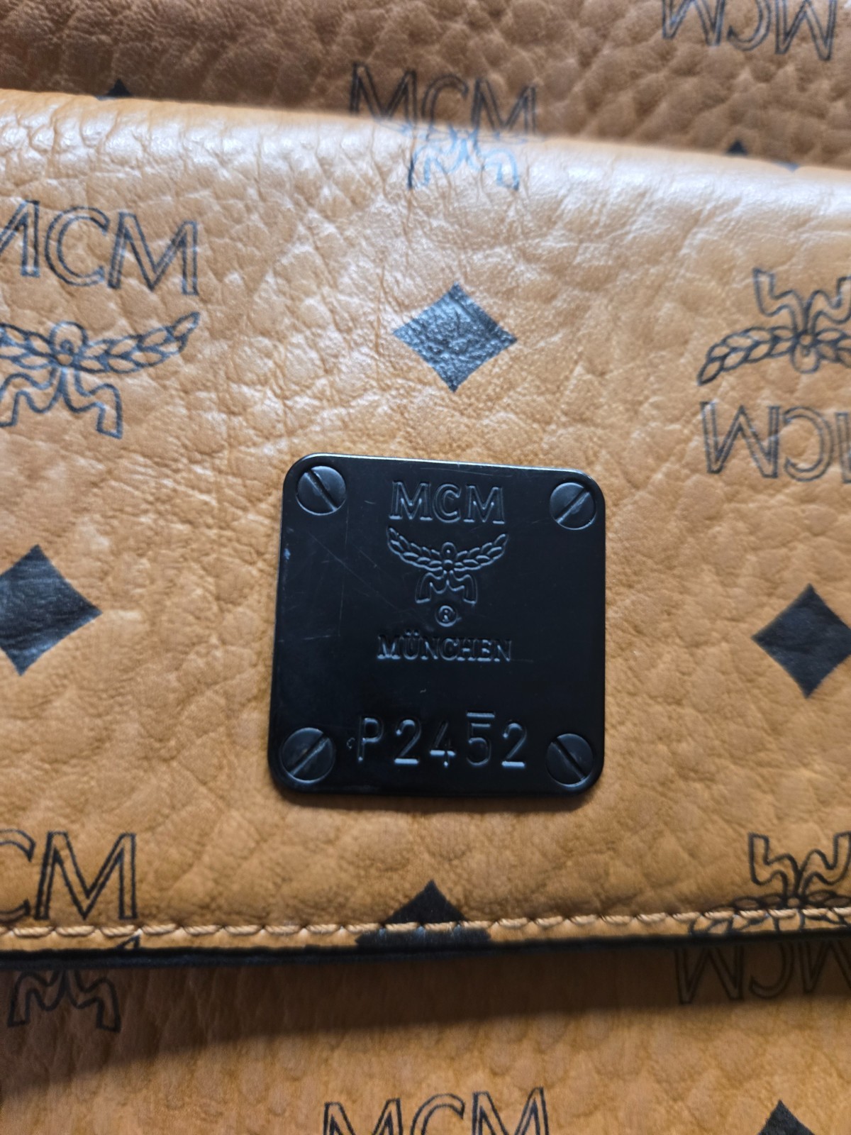 Authentic MCM Visetos Crossbody/Shoulder Bag in the iconic Cognac