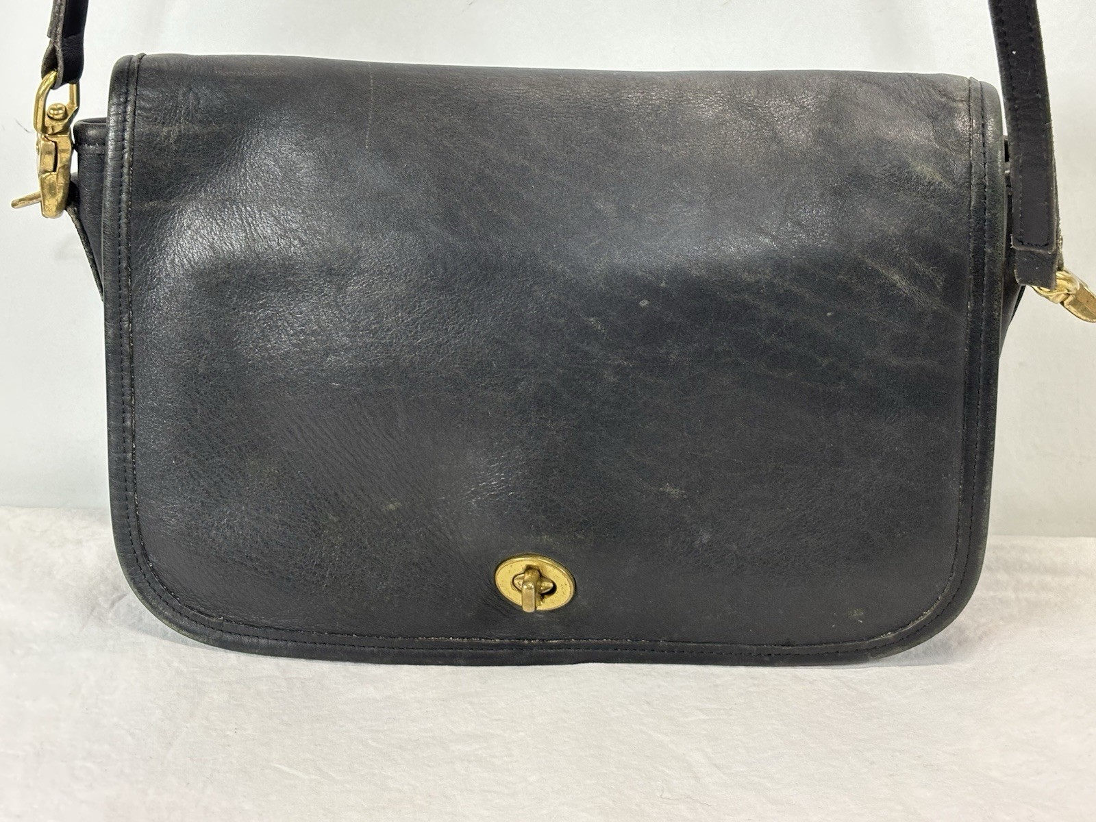 Vintage Coach Convertible Clutch 9635 Faded Black Bag Loved Leather Like NYC