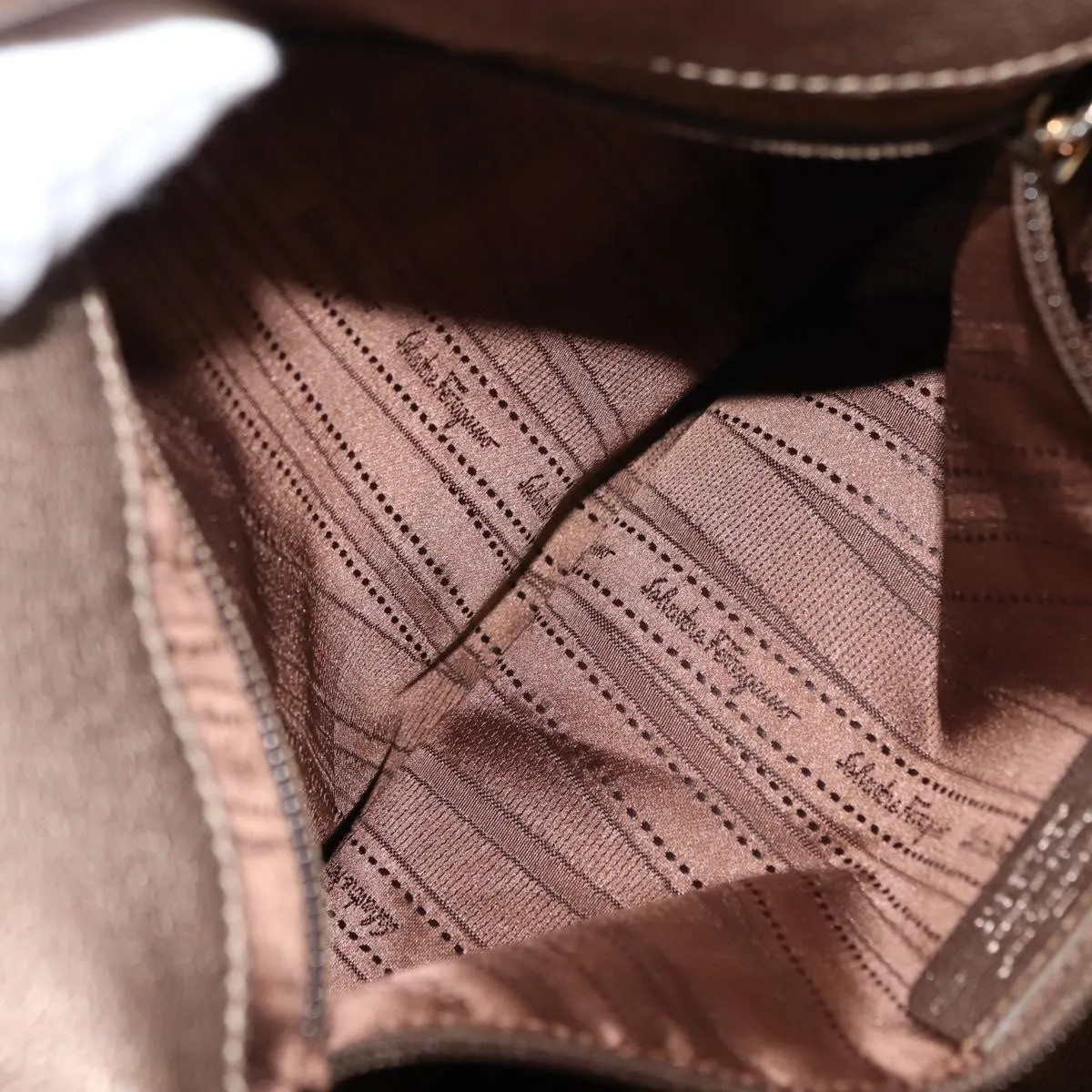 Salvatore Ferragamo Miss Vara Hobo Leather Gold Handbag