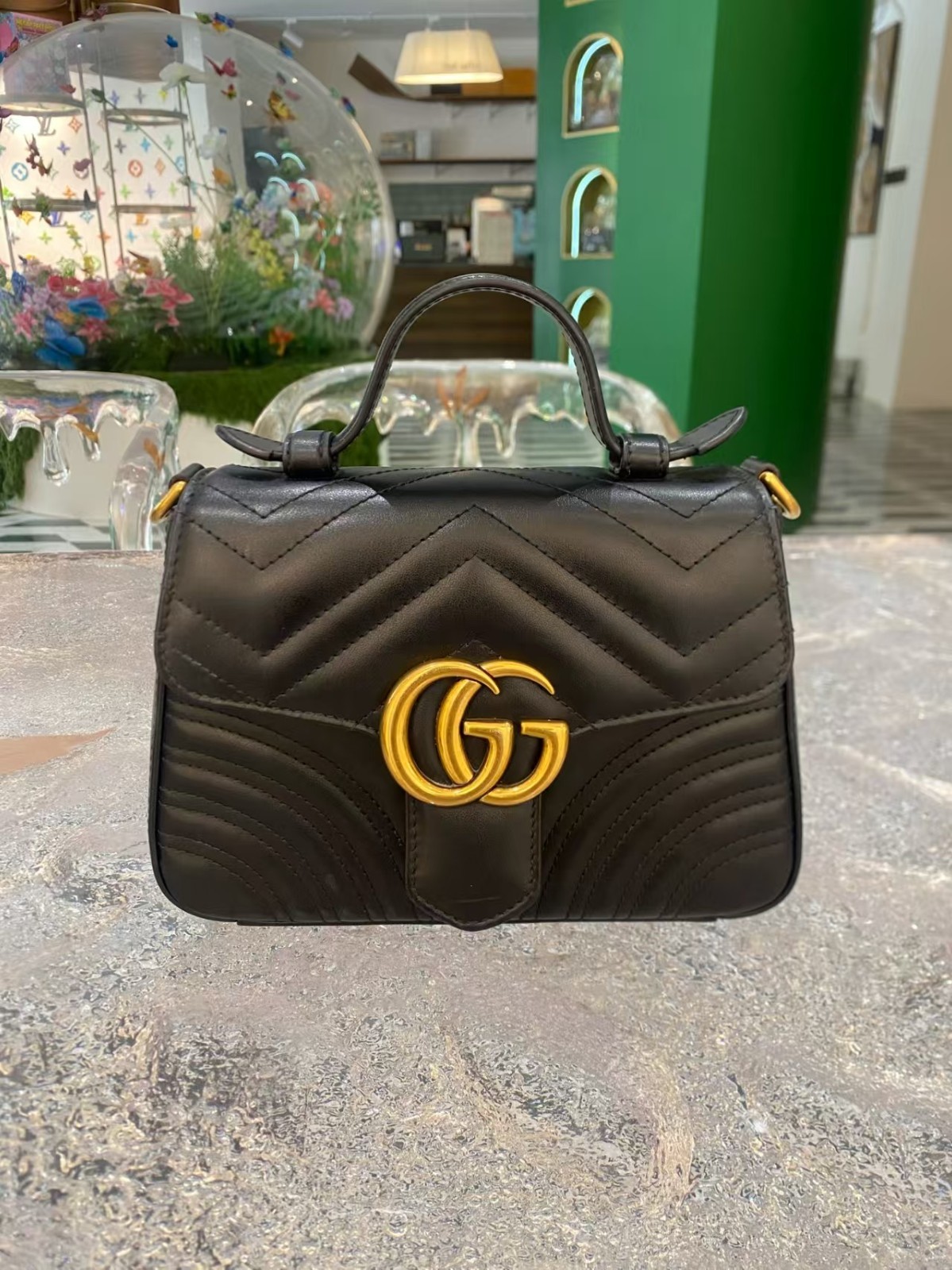 Gucci GG Marmont Mini Top Handle Handbag