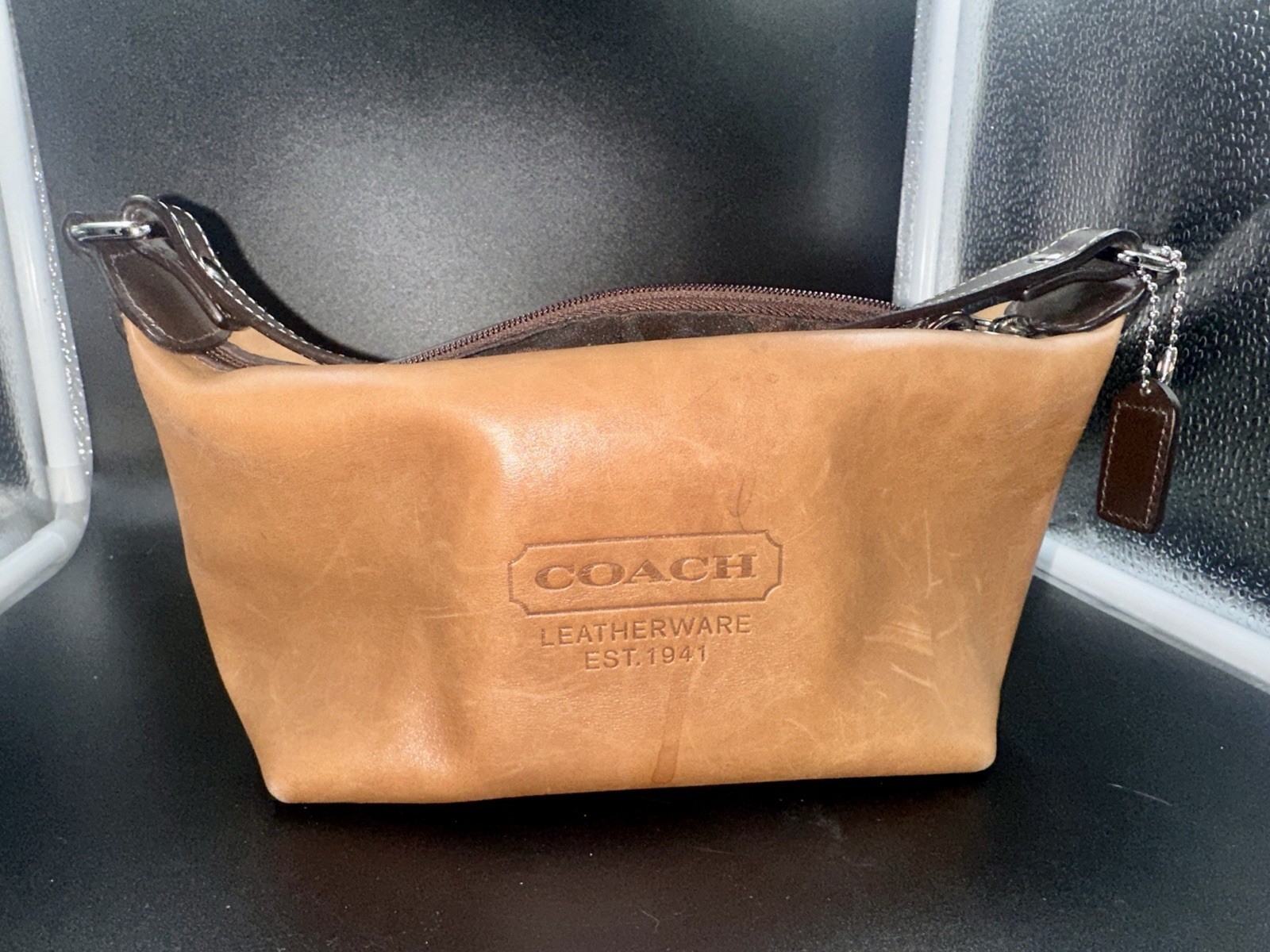 Vintage Y2K COACH LEATHERWARE EST. 1941 Brown Mini Baguette Satchel Hand Bag