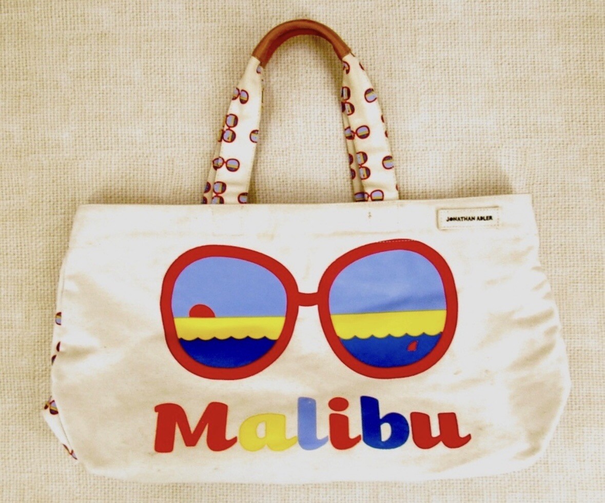 Jonathan Adler Malibu Cotton Canvas Large Tote Beach Bag