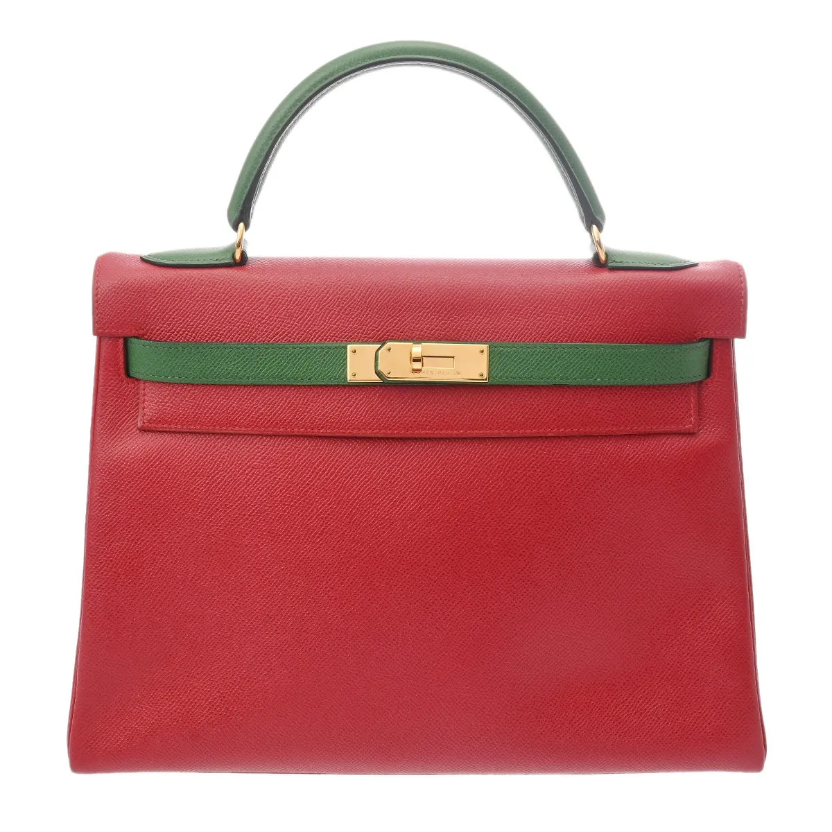 Hermes Kelly Handbag Courchevel Leather Green #WB341
