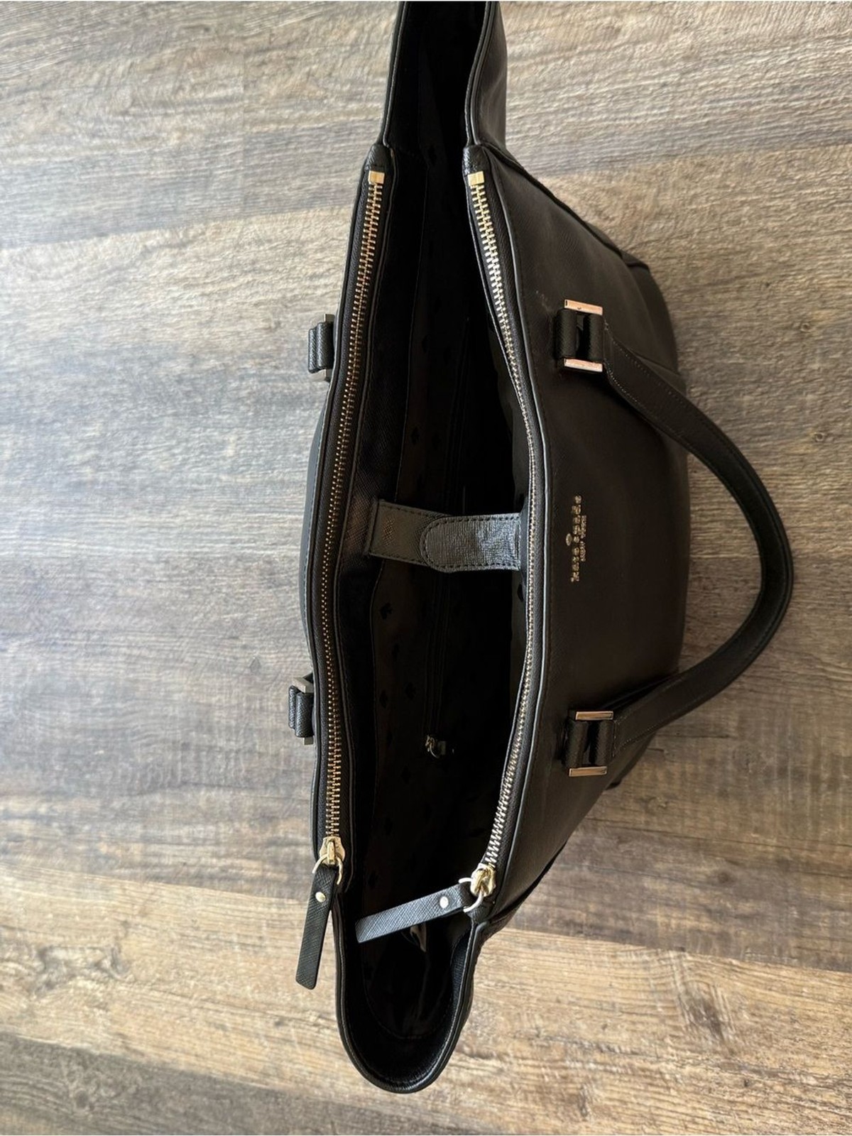 kate spade black saffiano leather satchel
