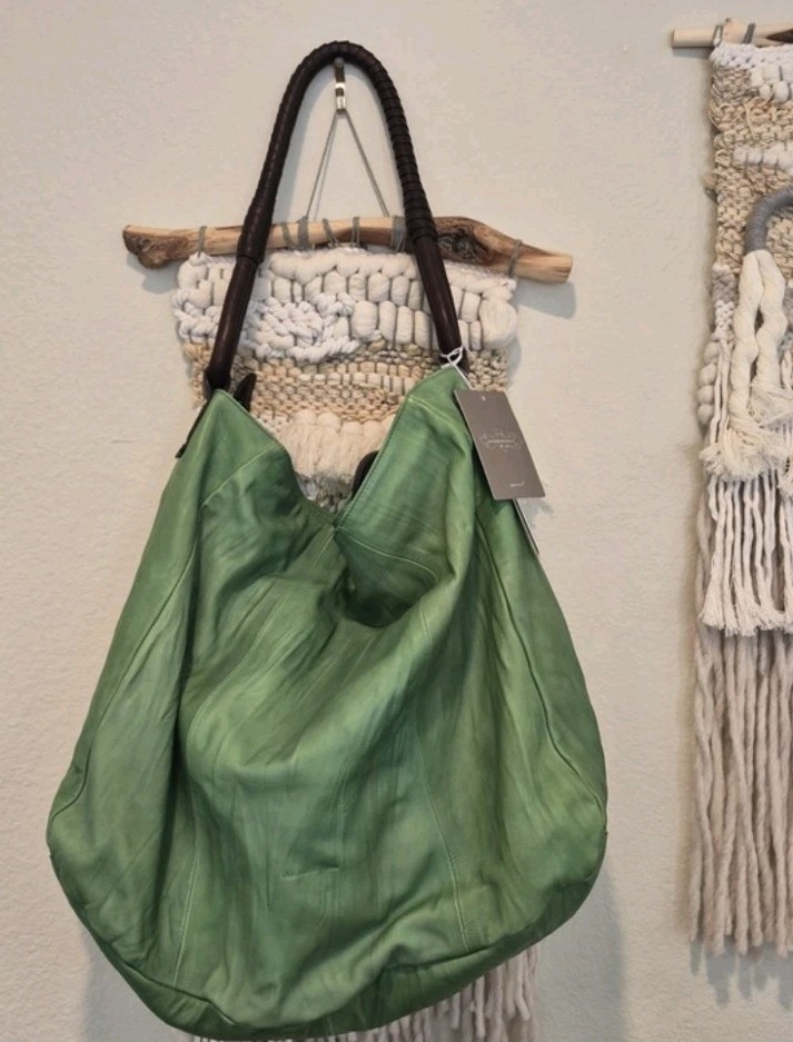 Anthro Christopher Kon Slouchy Leather Hobo Shoulder Bag, Zipper Closure