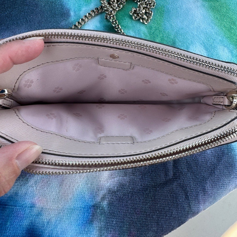 Kate Spade Burgundy and Cream Crossbody Bag With Chain Strap