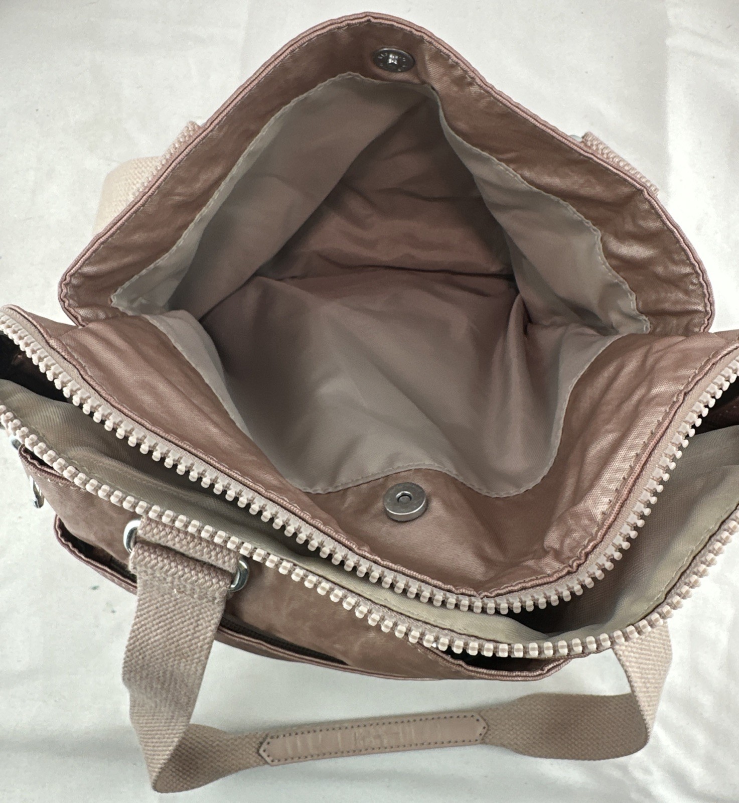 KIPLING Felicity Rose Gold Metallic Pink Purse Top Zipper Key Holder