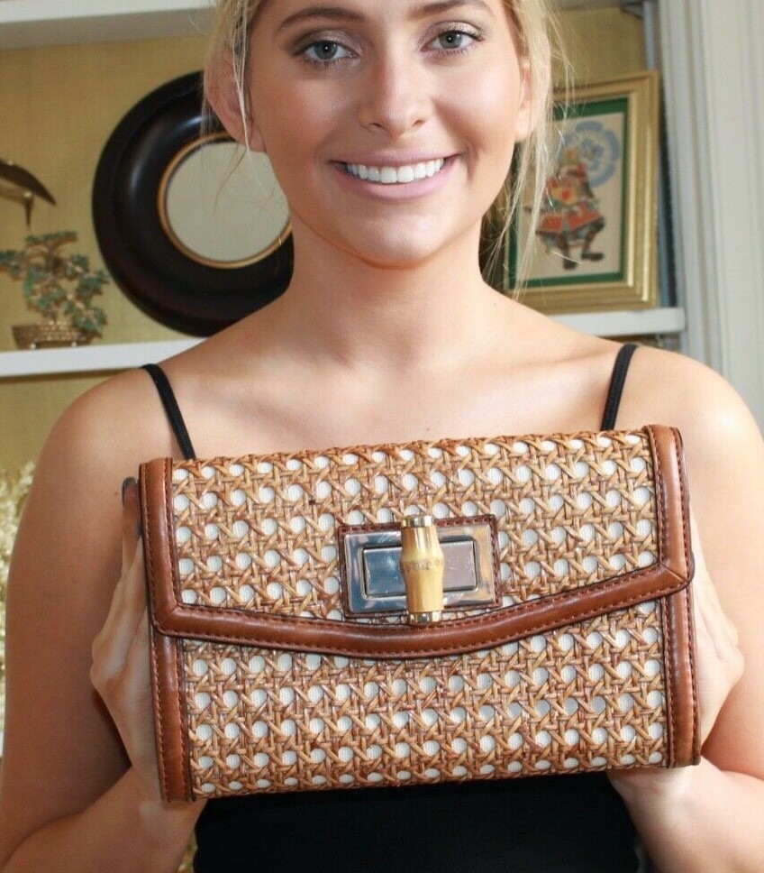 Kate Spade Ulta Chic Laguna Court Caning Adelaide Clutch – Palm Beach Or Bust!!