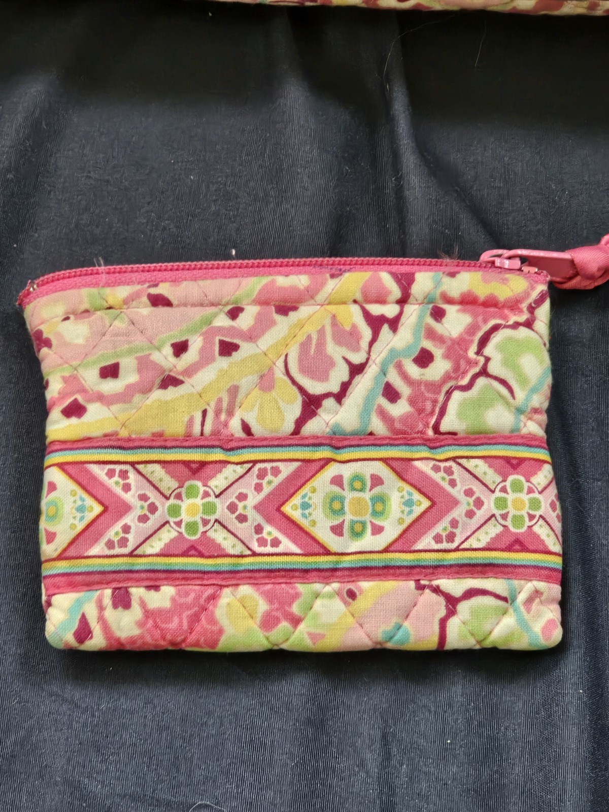 Vera Bradley Capri Melon Retired Zip Top Small Vera Tote Bag And Change Purse