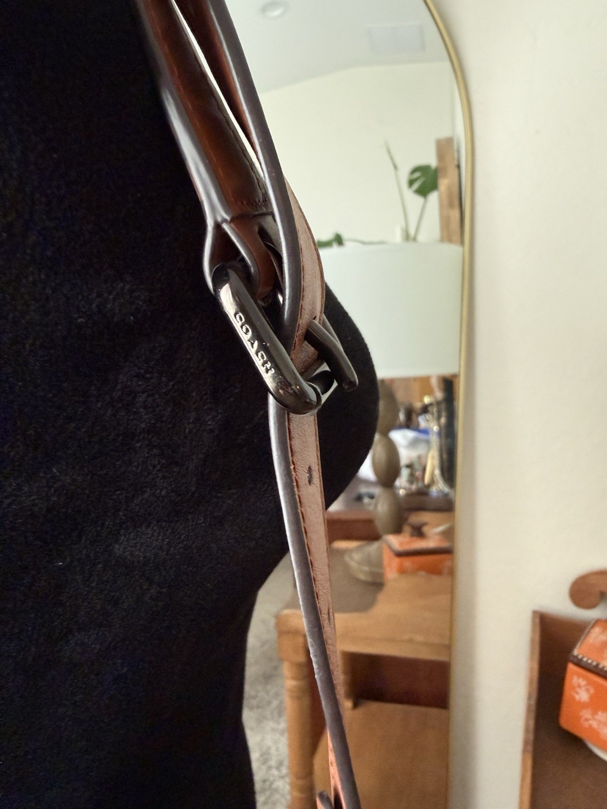 Coach Dreamer Mixed Leather Shoulder Bag Magnetic Flap and gunmetal hardware