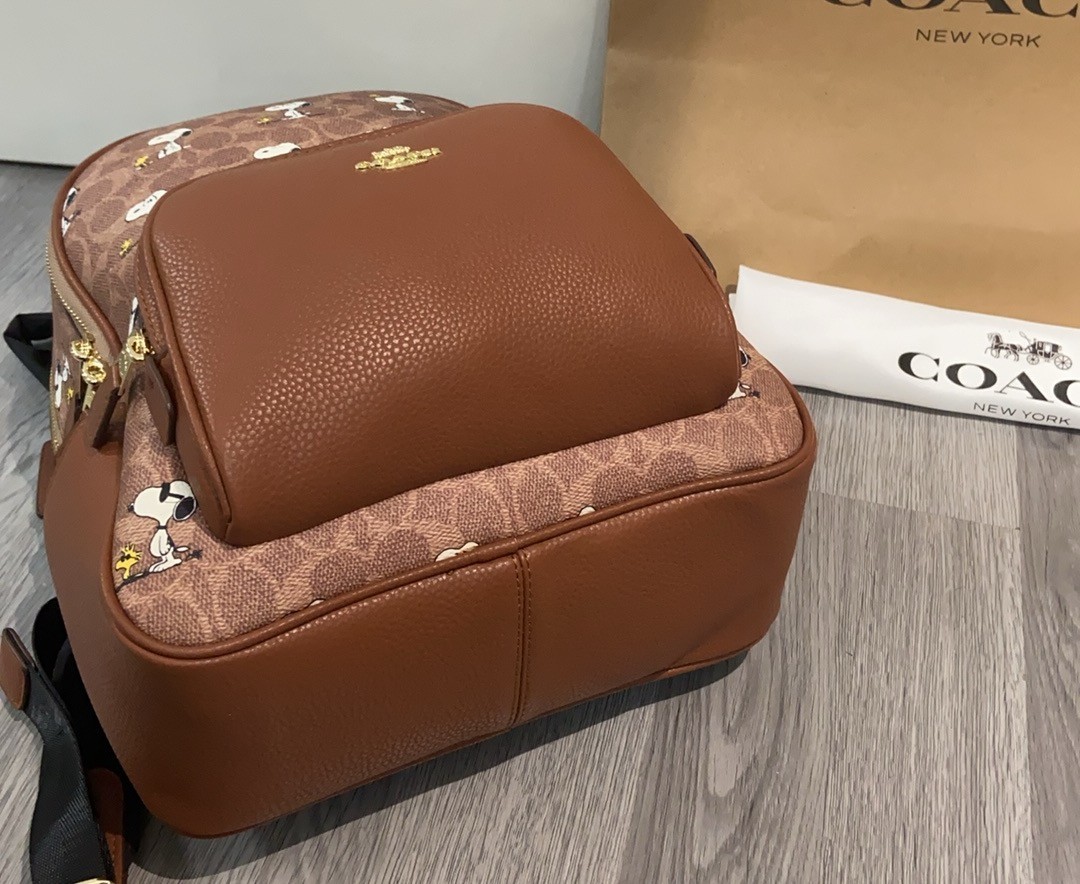 Coach x PEANUTS Coat Backpack Signature Canvas Snoopy Print CBM25 Brown