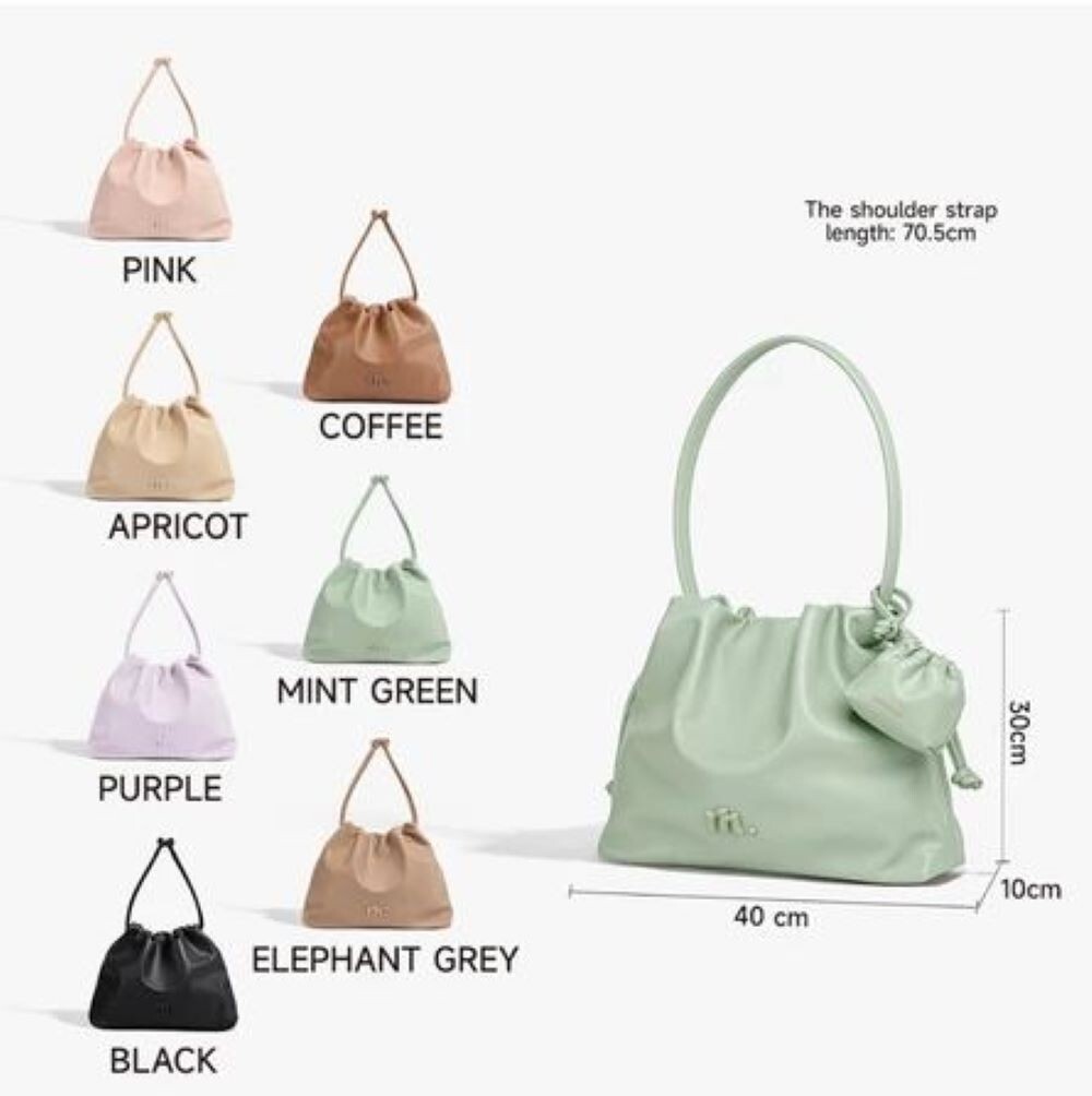 MOSSDOOM Danica Shoulder Bag Handbag Women Simple Fashion Large Capacity Color