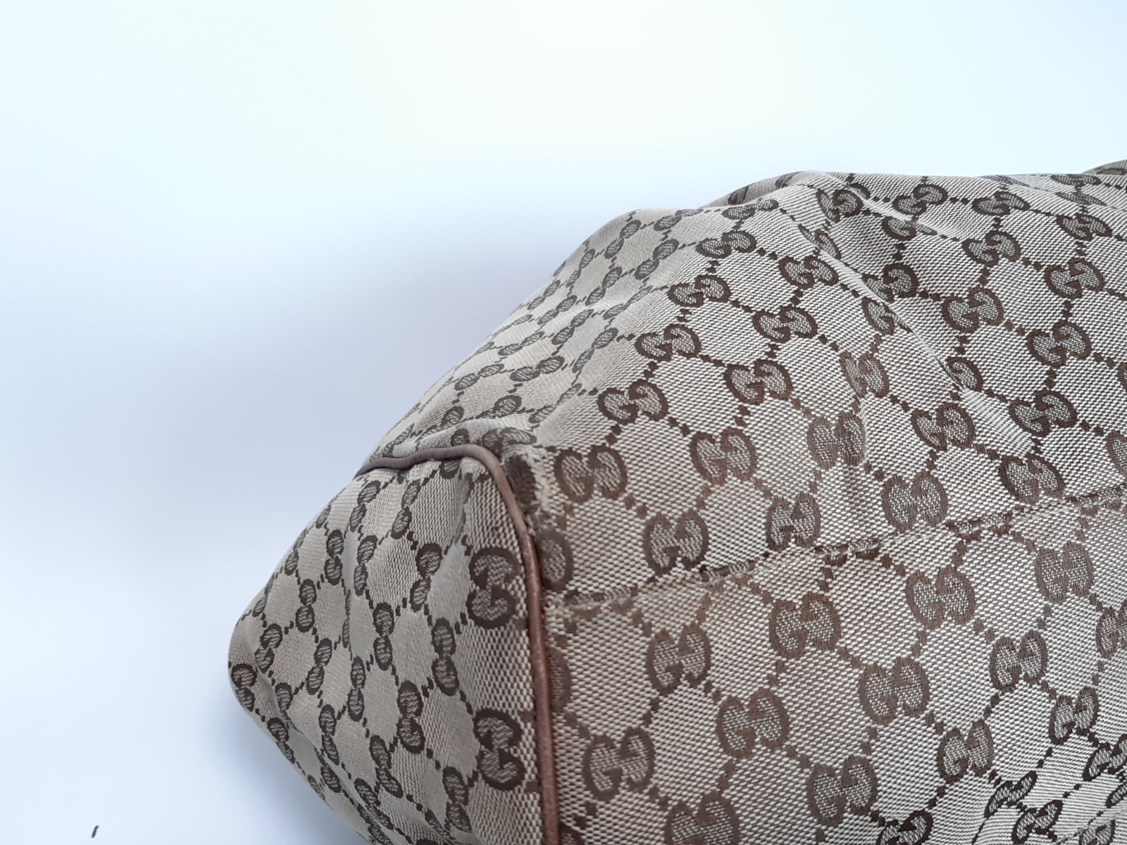 GUCCI Shoulder Bag GG Canvas Beige Brown GG Charm 211944
