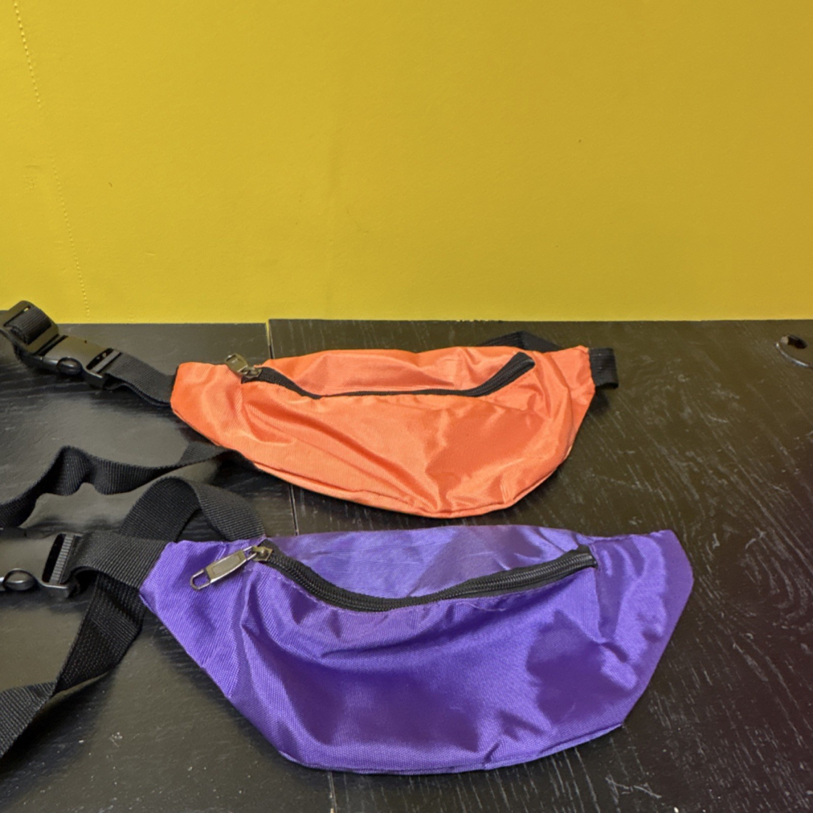 No Brand 12”x 5.5” Orange & Purple Fanny Pack w/Zipper Accents & Zip Closure